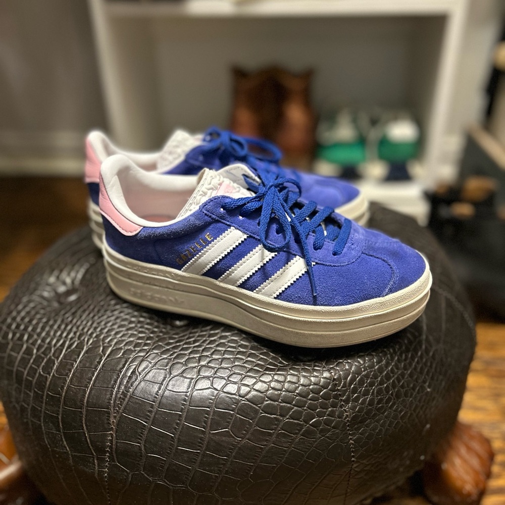 Adidas Royal Blue and Pink Sneakers